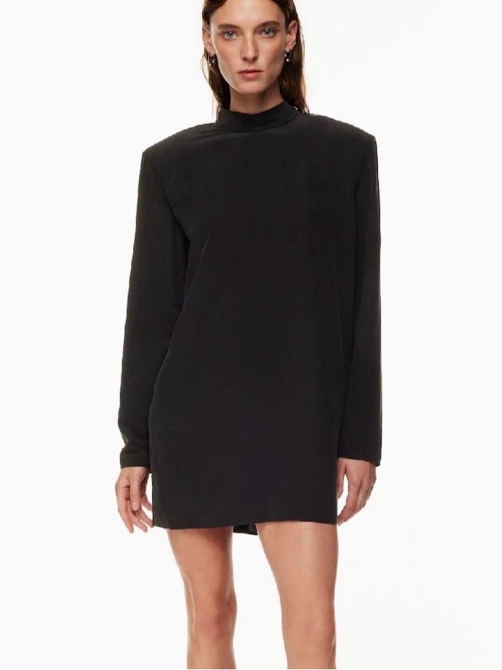 Aritzia Babaton Cahun Rich Maroon Mini Shift Dress with High Neck